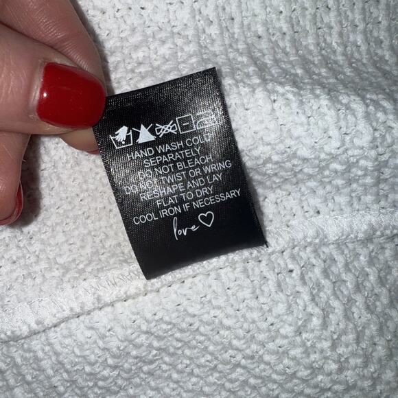 NIC + ZOE White Fringe Knit Jacket Open Front Zip Pockets Size M NWT - Picture 8 of 8